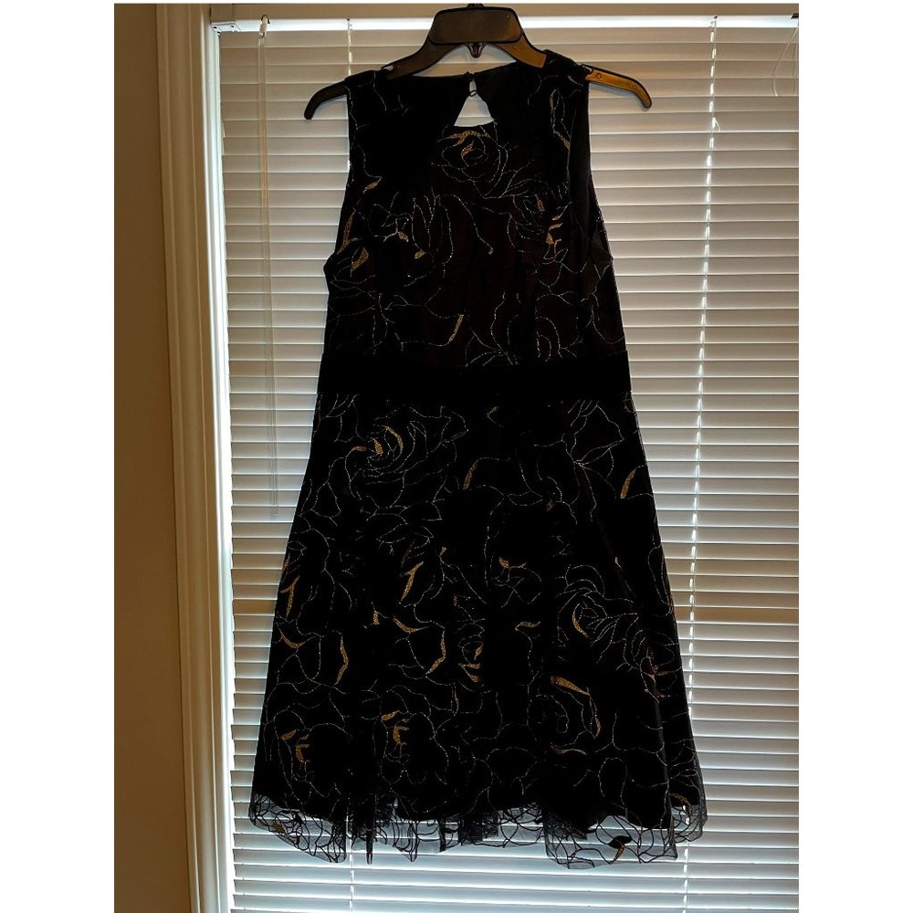 Eliza J Cocktail Dress black with Gold Floral design